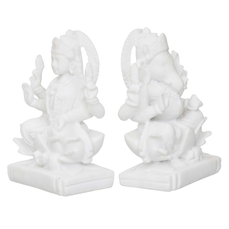 Laxmi Ganesha Idol Marble Murti For Puja Home Diwali Decoration Gifts