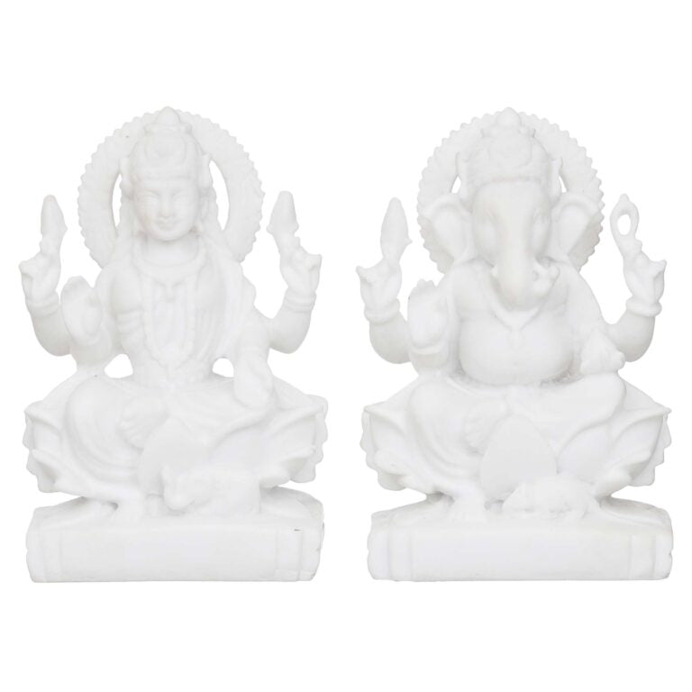 Laxmi Ganesha Idol Marble Murti For Puja Home Diwali Decoration Gifts